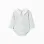 Long sleeve striped cotton bodysuit for newborn boys, white/blue