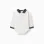 Cotton polo bodysuit with contrasting collar for newborn boys, white
