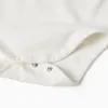 Cotton polo bodysuit with contrasting collar for newborn boys, white