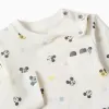 Long sleeve bodysuit with Mickey motif for newborn boys, white