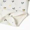 Long sleeve bodysuit with Mickey motif for newborn boys, white