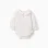 Long sleeve cotton bodysuit with floral pattern for newborn girls, white