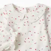 Long sleeve cotton bodysuit with floral pattern for newborn girls, white