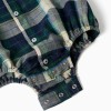 Checked cotton body-shirt B&S for newborn boys, blue/green/beige