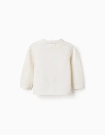 Cotton Cardigan for Newborns, White