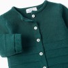 Knitted jacket with embossed lines You&Me for newborn boys, dark green