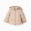 Hooded quilted jacket with polar fleece lining for newborns, beige
