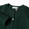 Knitted cardigan with cable details B&S for newborn boys, dark green