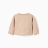 Knitted cardigan with scalloped ends B&S for newborn girls, beige