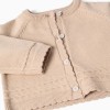 Knitted cardigan with scalloped ends B&S for newborn girls, beige