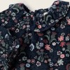 Corduroy Floral Dress for Newborn Girls, Dark Blue
