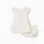 Cotton and linen dress with embroidery for newborn girls, white/pink