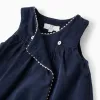 Bodysuit and corduroy dress set for newborn girls, white/navy blue