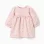 Brushed dress with heart pattern for newborn girls, light pink
