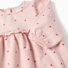 Brushed dress with heart pattern for newborn girls, light pink