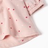 Brushed dress with heart pattern for newborn girls, light pink