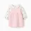 Long sleeve brushed dress with Minnie for newborn girls, white/pink