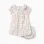 Short sleeve dress with floral pattern for newborn girls, beige