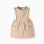 Corduroy pinafore dress with pockets for newborn girls, beige