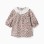 Long sleeve corduroy dress with floral pattern for newborn girls, beige
