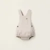 Twill Jumpsuit for Newborns, Beige