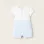 Striped Dual-Fabric Romper for Newborns, White/Blue