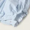 Striped Jumpsuit for Newborns, White/Blue