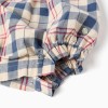 Bodysuit + checked jumpsuit B&S for newborn boys, beige/blue/red