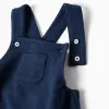 Striped bodysuit + piqué romper set for newborns, white/dark blue