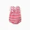 Knitted romper with stripes and sailor collar for newborns, red/white