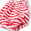 Knitted romper with stripes and sailor collar for newborns, red/white