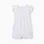 Ribbed romper with heart motif for newborn and baby girls, white