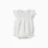 Striped cotton romper B&S for newborn girls, white/yellow/blue
