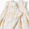 Checked cotton dress + bloomers B&S for newborn girls, multicolour