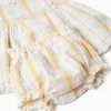 Checked cotton dress + bloomers B&S for newborn girls, multicolour