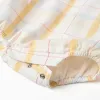 Cotton bodysuit + checked romper B&S for newborn boys, multicolour