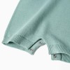 Knitted cotton romper with stripes for newborn boys, light green/white