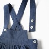 Jumpsuit in linen with adjustable straps You&Me for newborn boys, blue