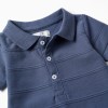 Cotton jumpsuit with embossed lines B&S for newborn boys, indigo