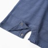 Cotton jumpsuit with embossed lines B&S for newborn boys, indigo