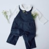 Corduroy dungarees with front pocket for newborn boys, navy blue