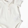 Cotton bodysuit and dungarees set for newborn boys, white/light green