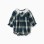 Checked cotton romper B&S for newborn girls, blue/green/beige