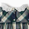 Checked cotton romper B&S for newborn girls, blue/green/beige