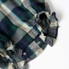 Checked cotton romper B&S for newborn girls, blue/green/beige