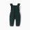 Knitted jumpsuit with ruffled straps for newborn girls, dark green