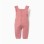 Knitted jumpsuit with ruffled straps for newborn girls, pink