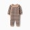 Knitted jumpsuit with stripes for newborn boys, beige/navy blue