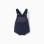 Knitted romper with jacquard pattern for newborns, navy blue