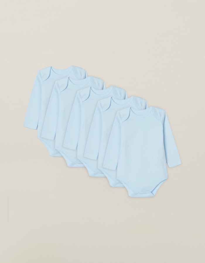 Pack of 4 bodysuits with lap shoulders for newborns and babies, Blue